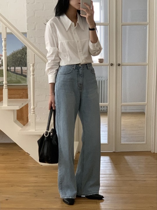 Light Blue Bottom Vintage Denim Pants Light Blue Bottom Vintage Denim Pants
