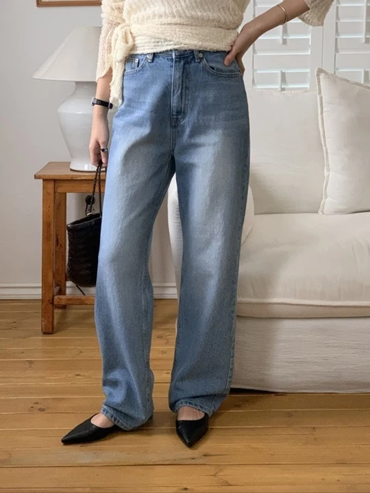 Cat Brushed Straight Denim Pants Cat Brushed Straight Denim Pants