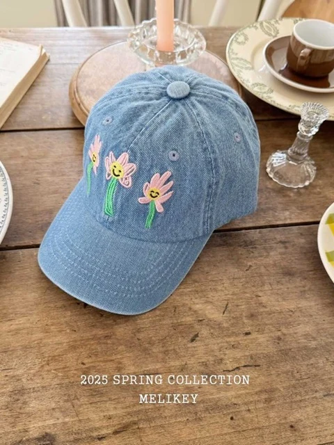 Flower Blue Ball Cap