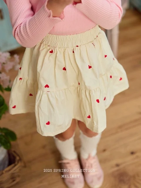 Heart Embroidery Skirt