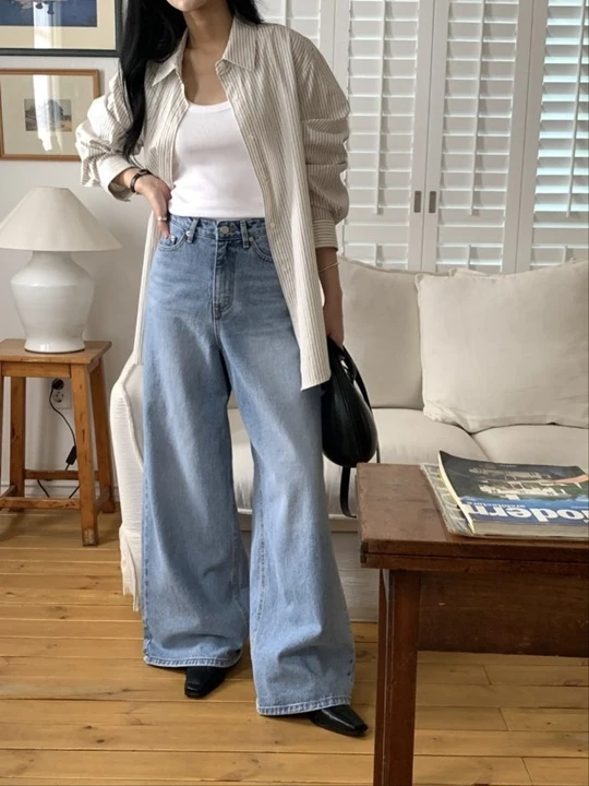 Light Blue Wide Denim Pants Light Blue Wide Denim Pants