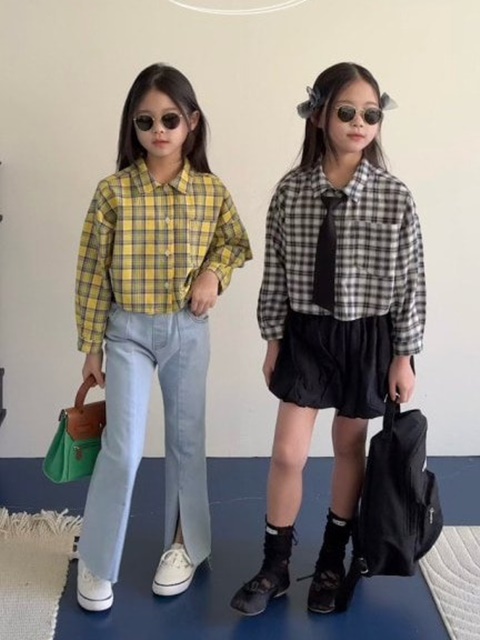 Crop Check Shirt Crop Check Shirt