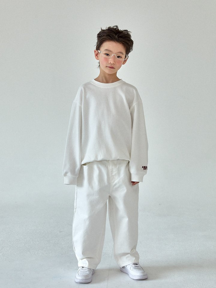 A-Market - Korean Children Fashion - #childofig - White Twill Pants - 12
