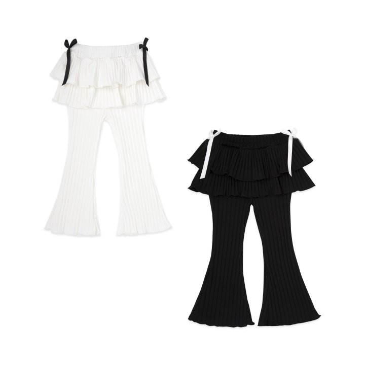 A-Market - Korean Children Fashion - #childrensboutique - Ribbon Cancan Bootcut Pants