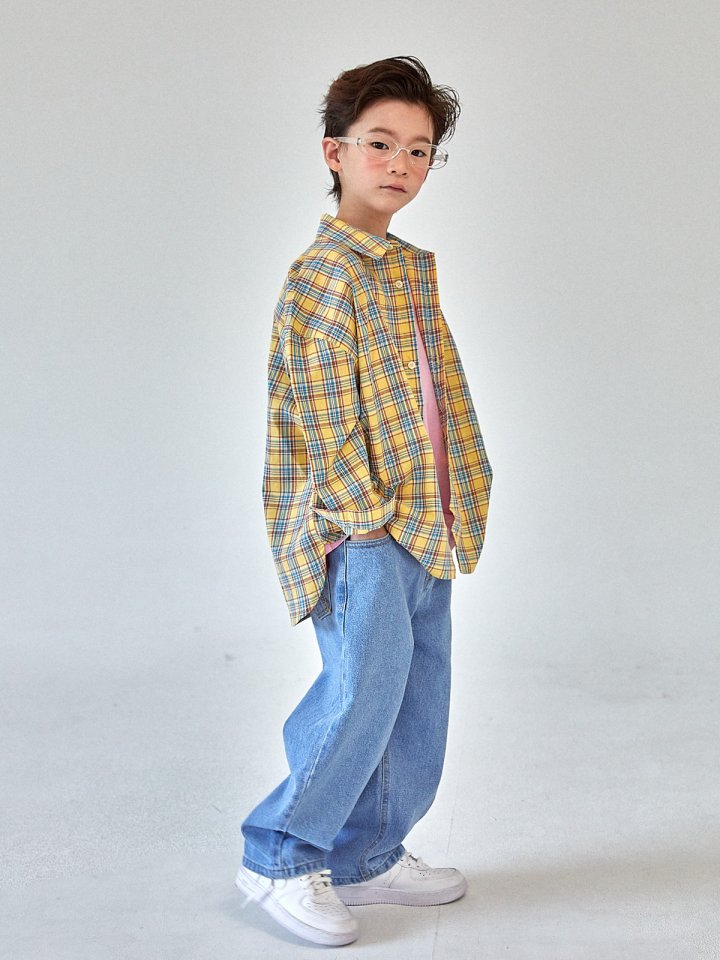 A-Market - Korean Children Fashion - #childrensboutique - Pop Check Shirt - 12