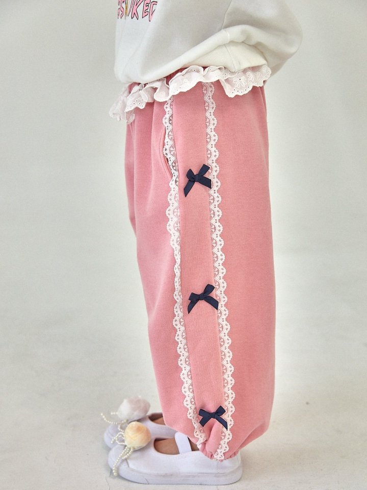 A-Market - Korean Children Fashion - #designkidswear - Lace Ribbon Pants - 11