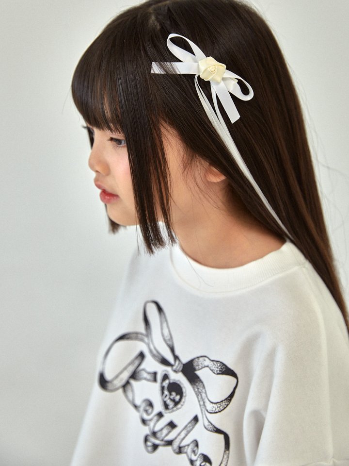 A-Market - Korean Children Fashion - #kidsshorts - Rose Ribbon Long Pin - 5
