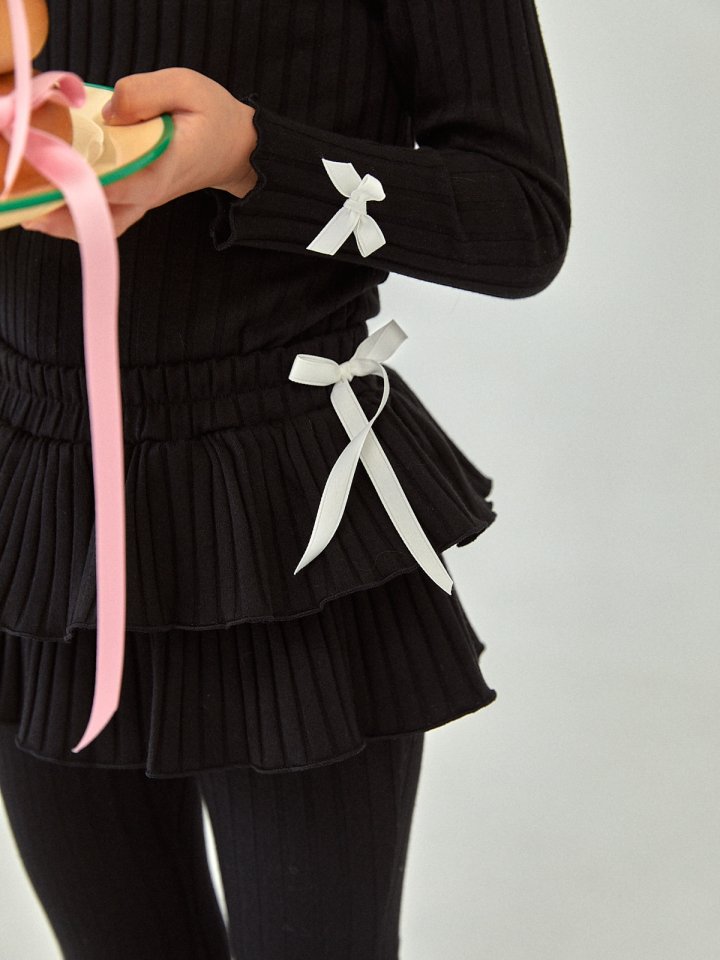A-Market - Korean Children Fashion - #kidsstore - Ribbon Cancan Bootcut Pants - 6