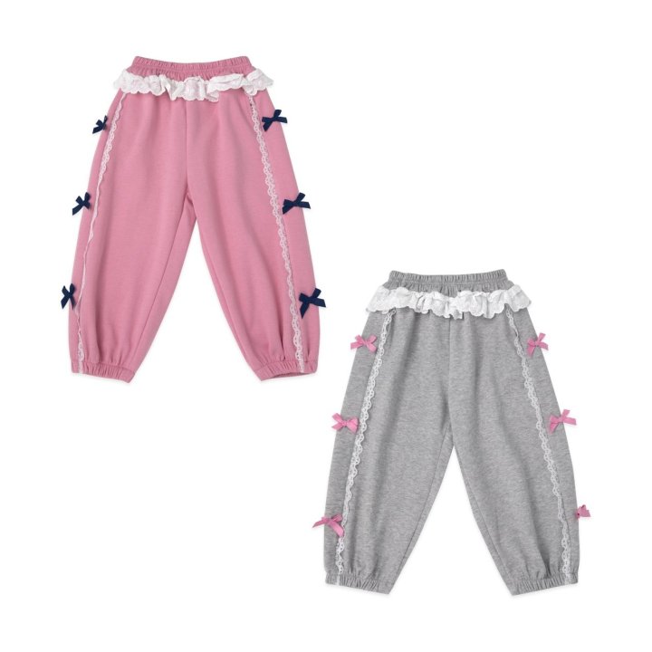 A-Market - Korean Children Fashion - #kidsstore - Lace Ribbon Pants
