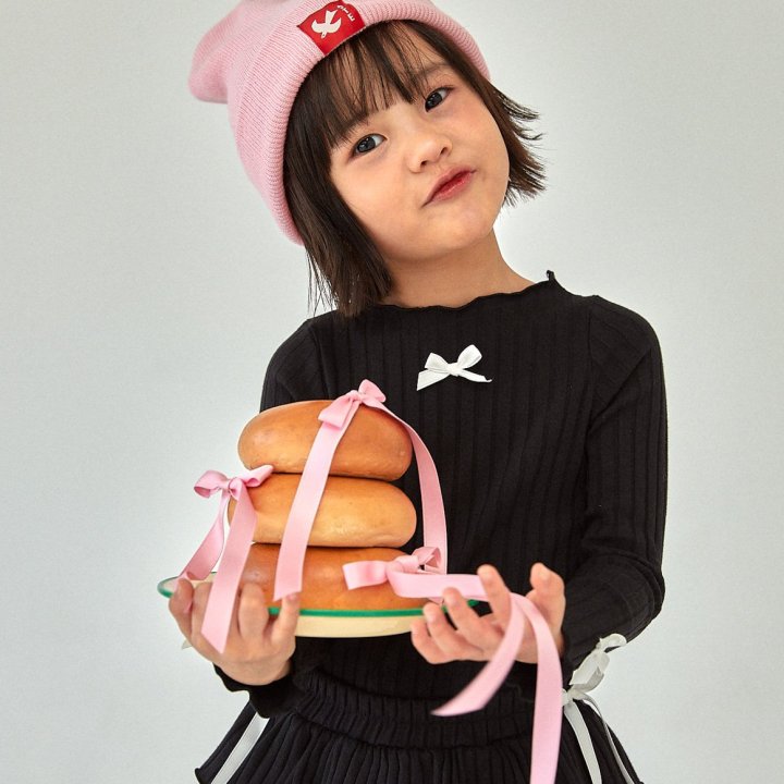 A-Market - Korean Children Fashion - #kidzfashiontrend - Ribbon Ribbed Tee