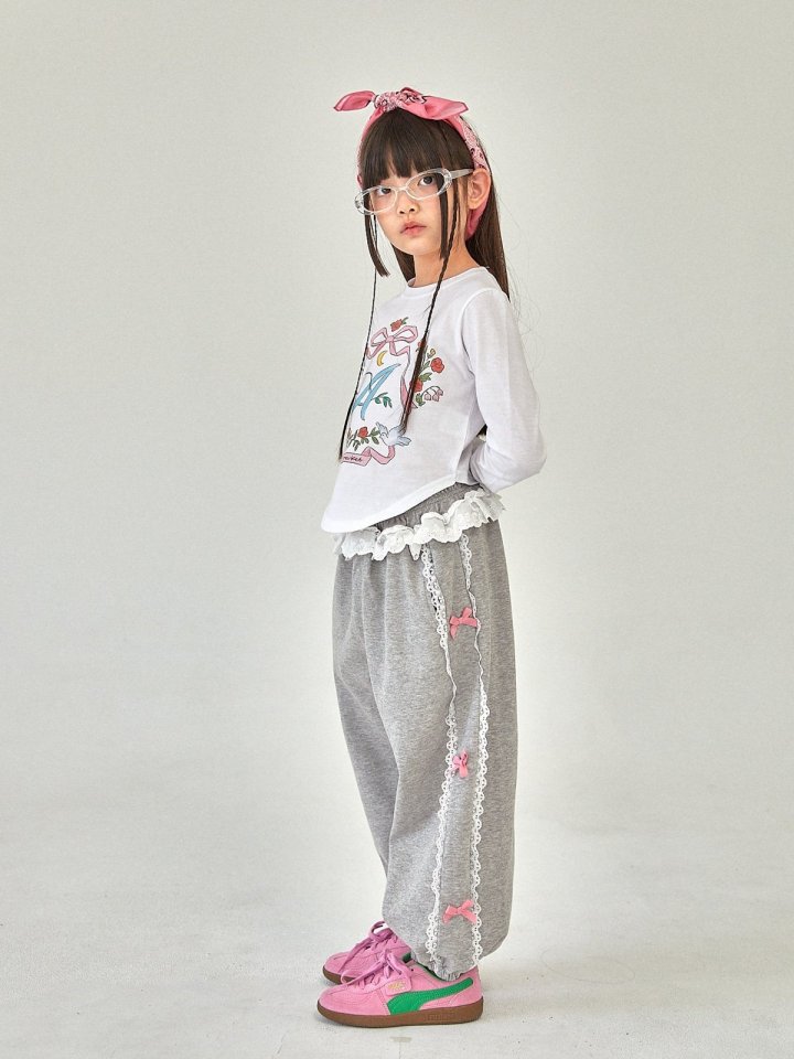 A-Market - Korean Children Fashion - #minifashionista - Lace Ribbon Pants - 6