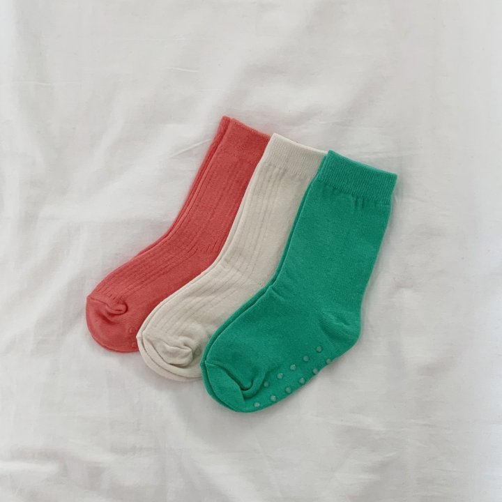 A-Market - Korean Children Fashion - #todddlerfashion - Solid Socks Set - 2