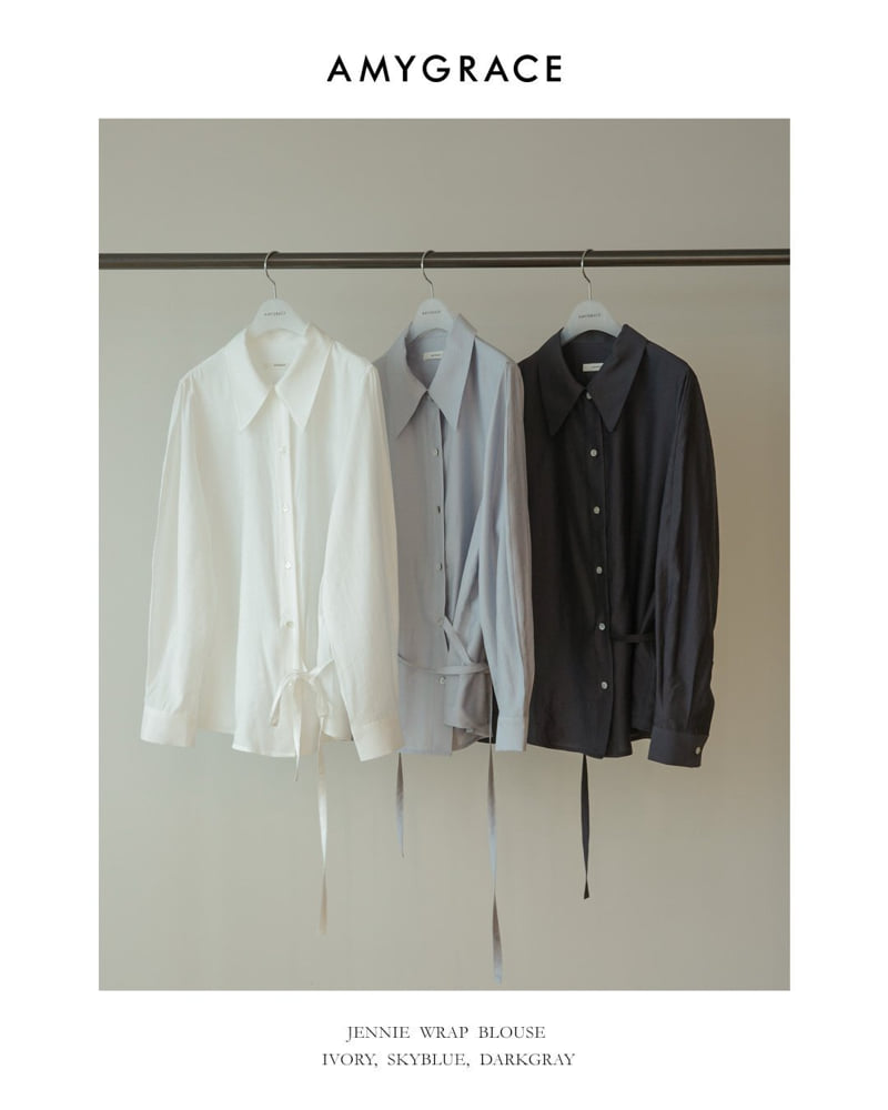 Amygrace - Korean Women Fashion - #shopsmall - Jenny Wrap Blouse