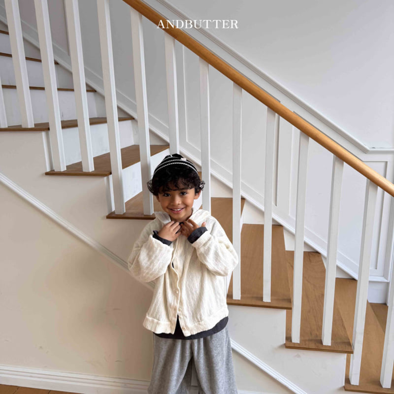 Andbutter - Korean Children Fashion - #Kfashion4kids - Button Hooded Cardigan - 3