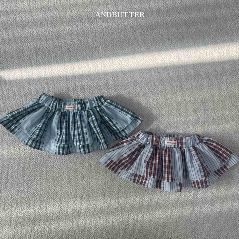 Andbutter - Korean Children Fashion - #childofig - Check Cancan Skirt