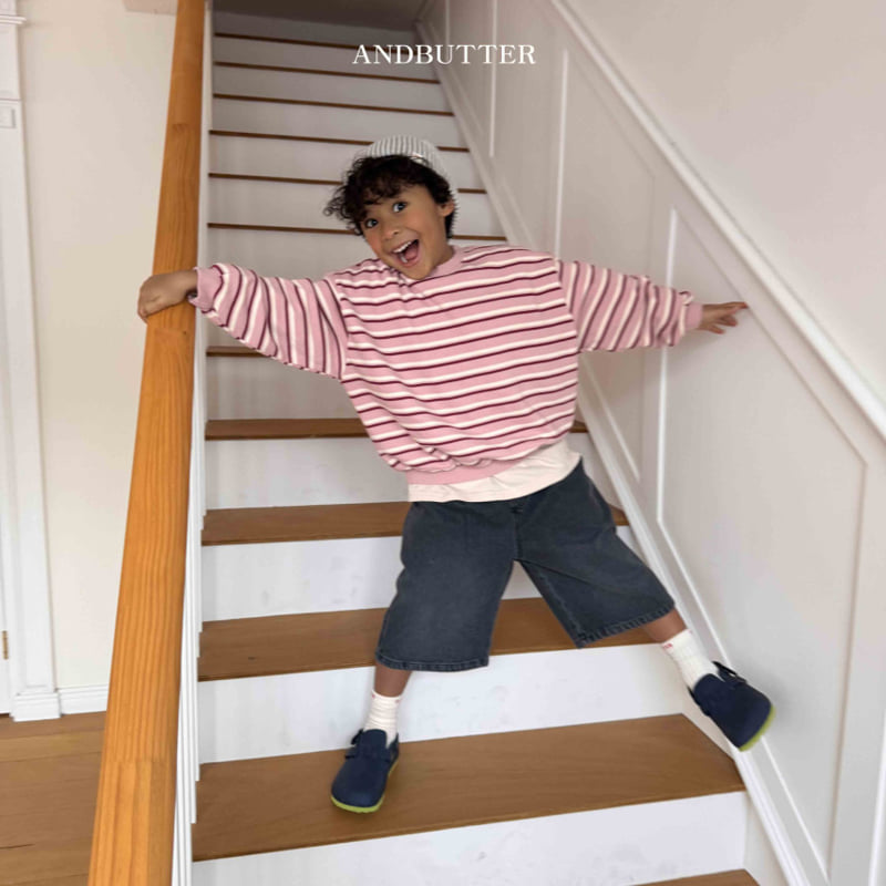 Andbutter - Korean Children Fashion - #childofig - Bermuda Pintuck Denim Pants - 7