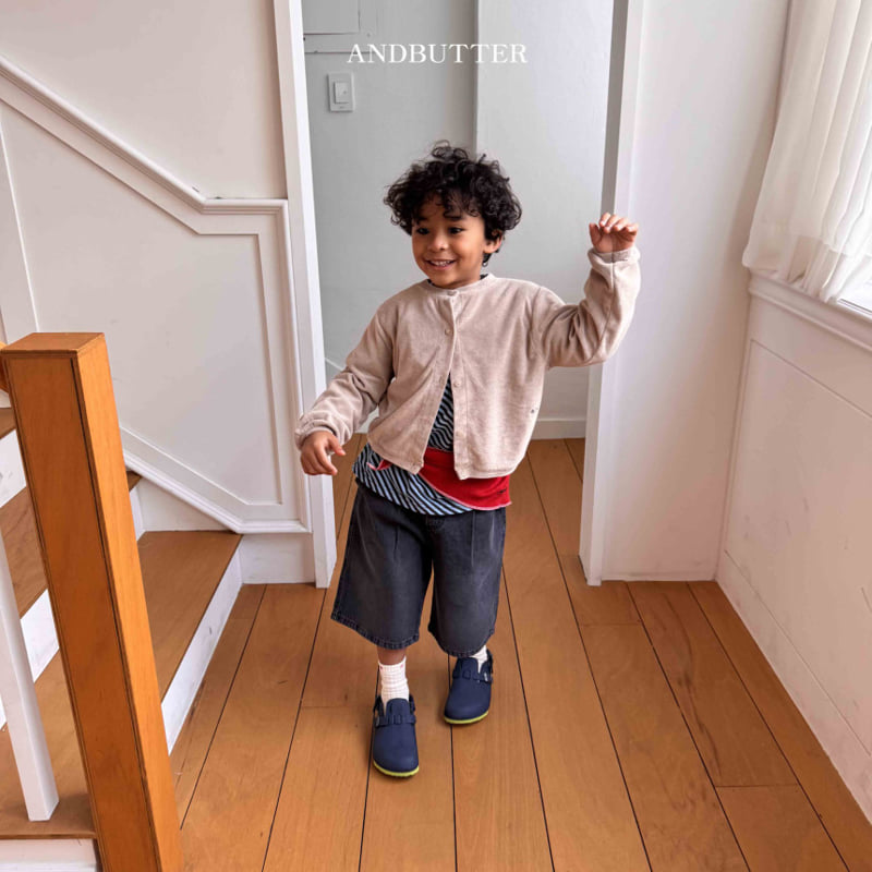 Andbutter - Korean Children Fashion - #childofig - Bermuda Pintuck Denim Pants - 8