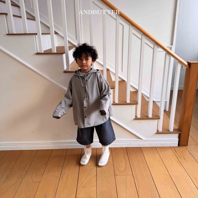 Andbutter - Korean Children Fashion - #designkidswear - Bermuda Pintuck Denim Pants - 10