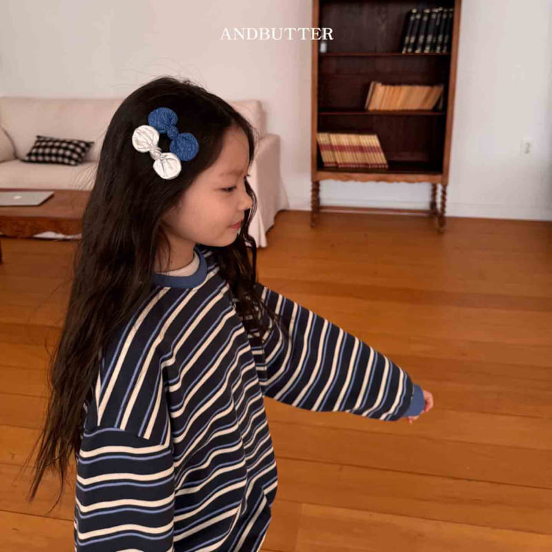 Andbutter - Korean Children Fashion - #discoveringself - Denim Ribbon Pin - 3