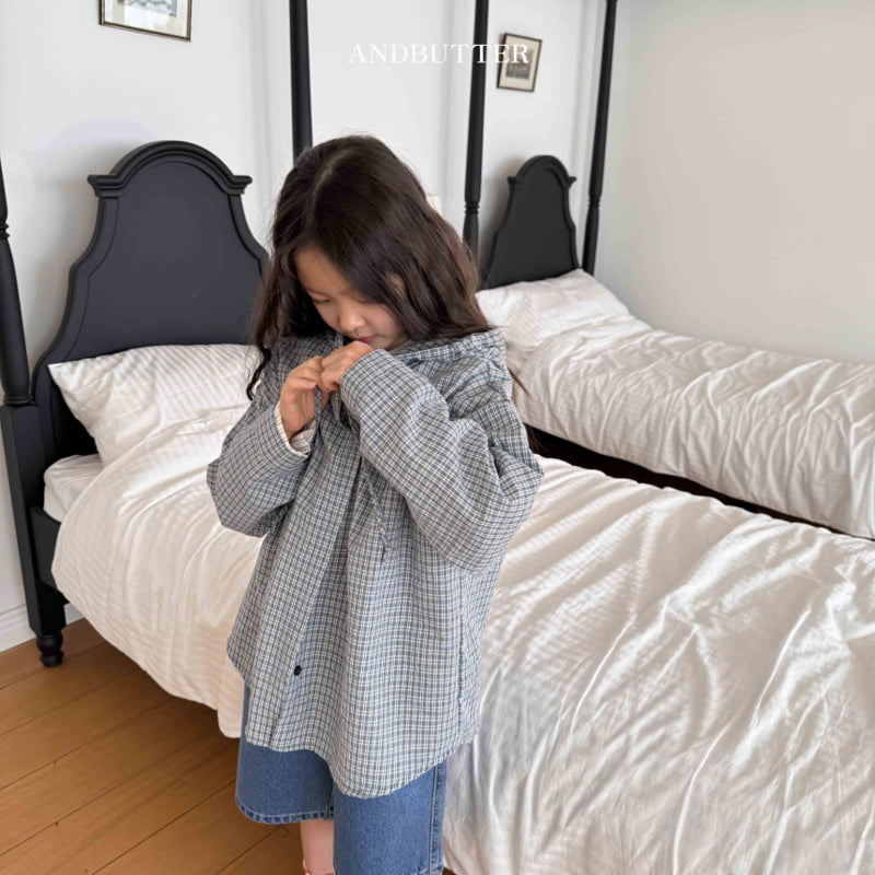 Andbutter - Korean Children Fashion - #fashionkids - Hood Check Shirt - 7