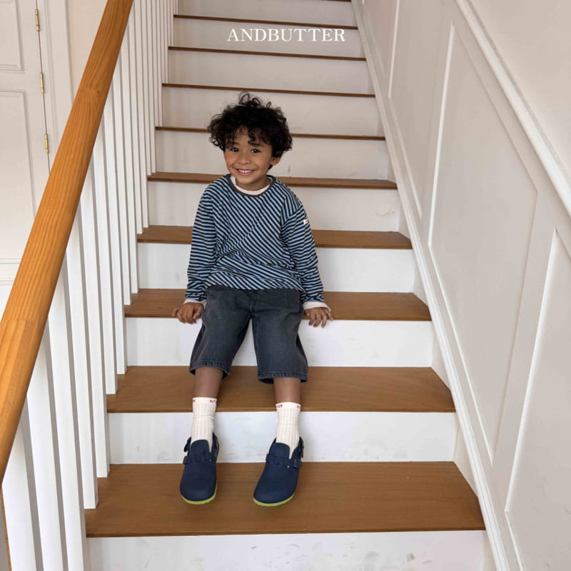 Andbutter - Korean Children Fashion - #fashionkids - Line Raglan Tee - 6