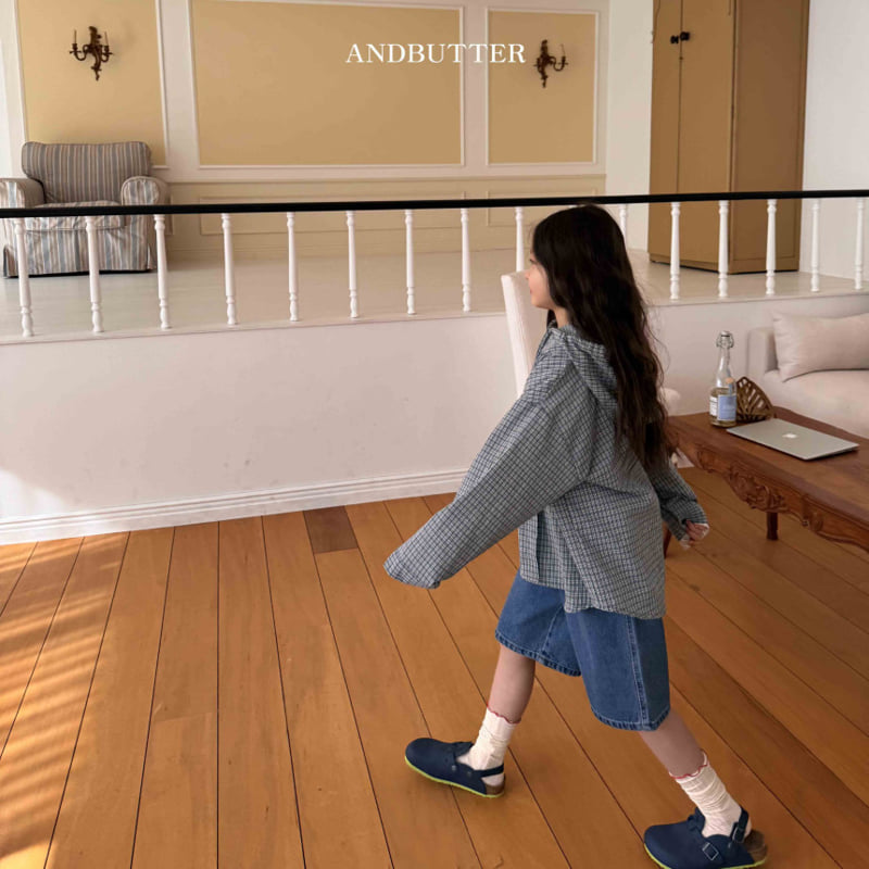 Andbutter - Korean Children Fashion - #kidsshorts - Hood Check Shirt - 8