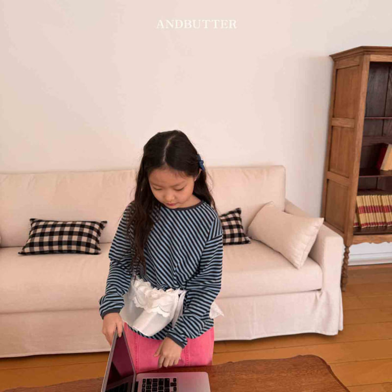 Andbutter - Korean Children Fashion - #kidzfashiontrend - Denim Ribbon Pin - 7