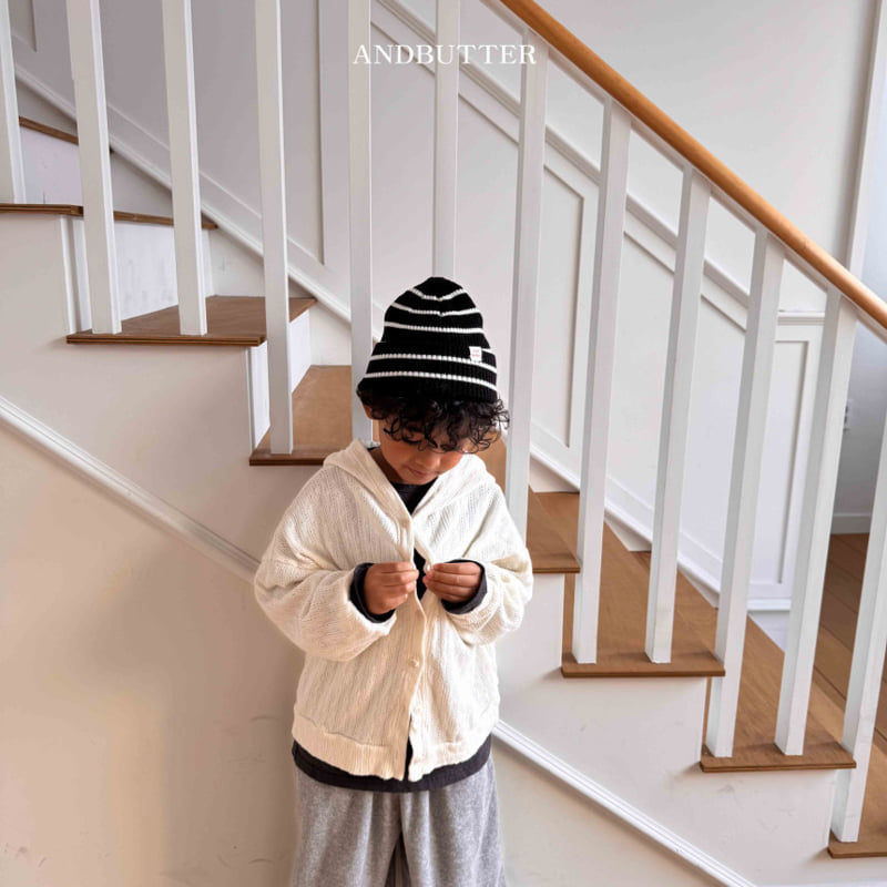 Andbutter - Korean Children Fashion - #magicofchildhood - Button Hooded Cardigan - 5