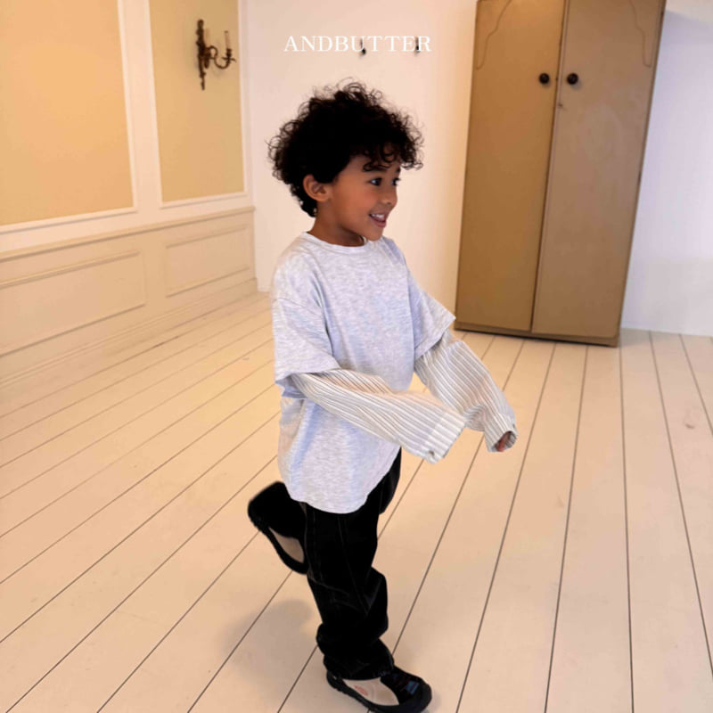Andbutter - Korean Children Fashion - #todddlerfashion - Curve Denim Pants - 3