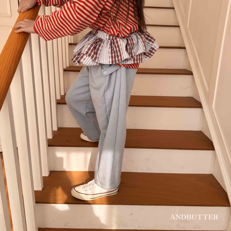Andbutter - Korean Children Fashion - #todddlerfashion - Button Wide Pants - 9