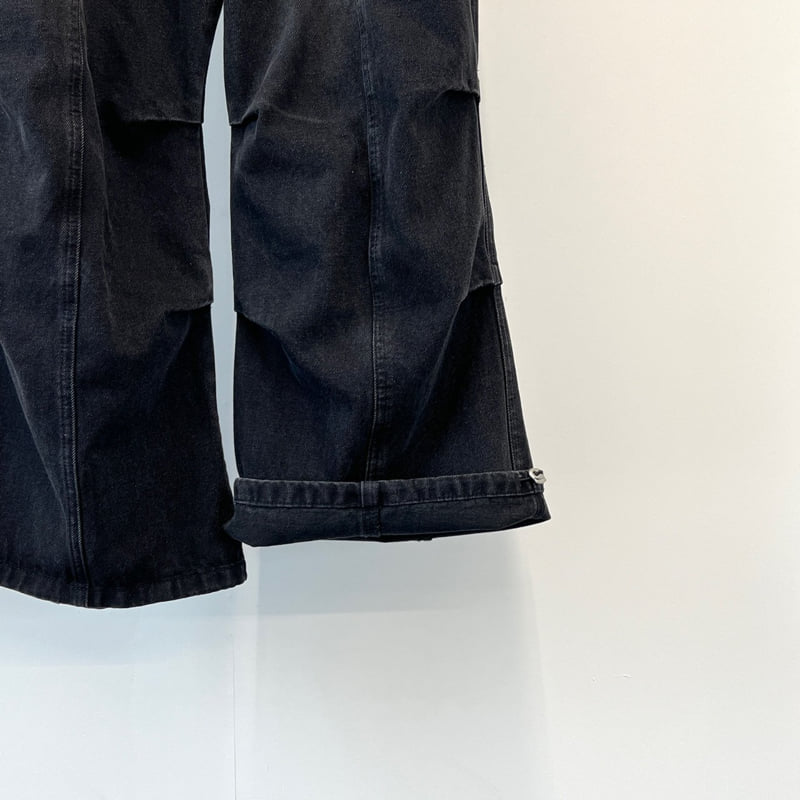 Another Avenue - Korean Women Fashion - #momslook - Wrap Banding Black Denim Pants - 12