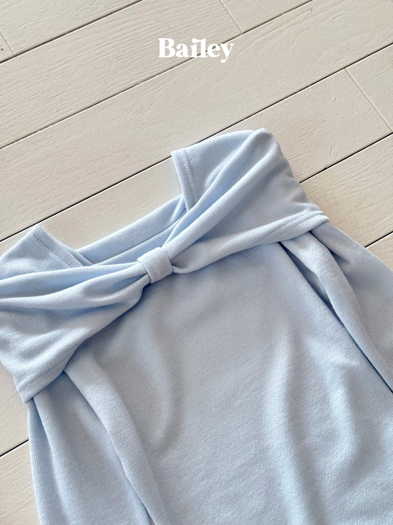 Bailey - Korean Children Fashion - #childrensboutique - Ribbon Open Shoulder Tee - 7
