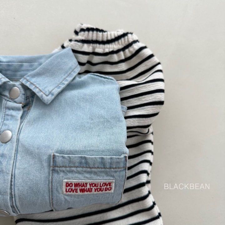 Black Bean - Korean Children Fashion - #childofig - Stone Denim Shirt - 8