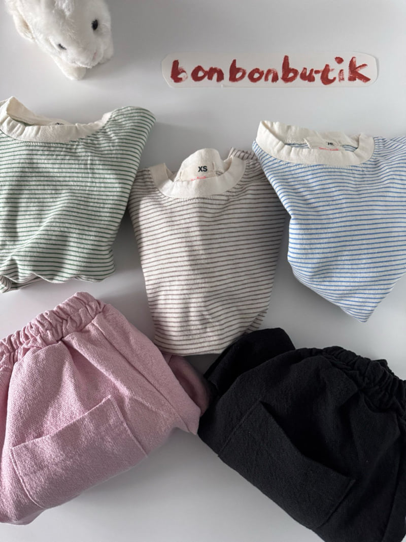 Bon Bon Butik - Korean Children Fashion - #kidsshorts - Small Stripe Tee - 11