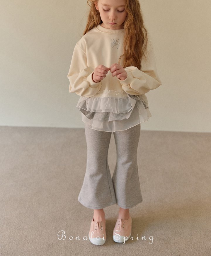 Bonaloi - Korean Children Fashion - #childofig - Ethan Organdy Bootcut Pants - 9