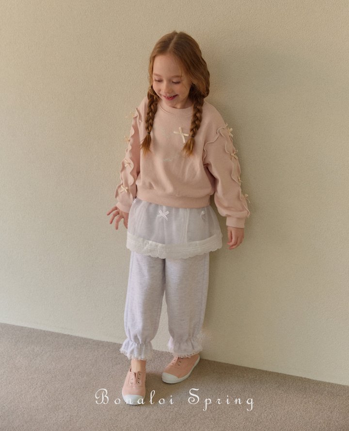 Bonaloi - Korean Children Fashion - #childofig - Shirring Lace Pants - 5