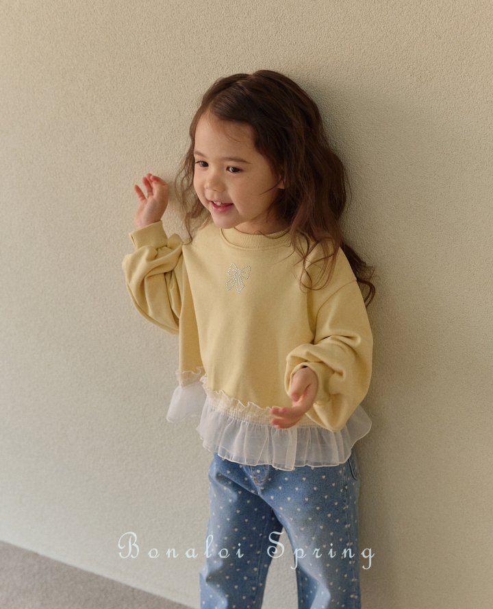 Bonaloi - Korean Children Fashion - #childofig - Mini Mesh Frill Sweatshirts - 9