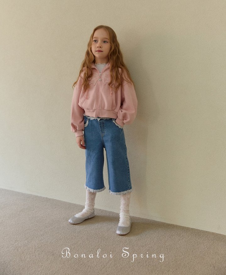 Bonaloi - Korean Children Fashion - #childofig - Ray Bermuda Denim Pants - 5