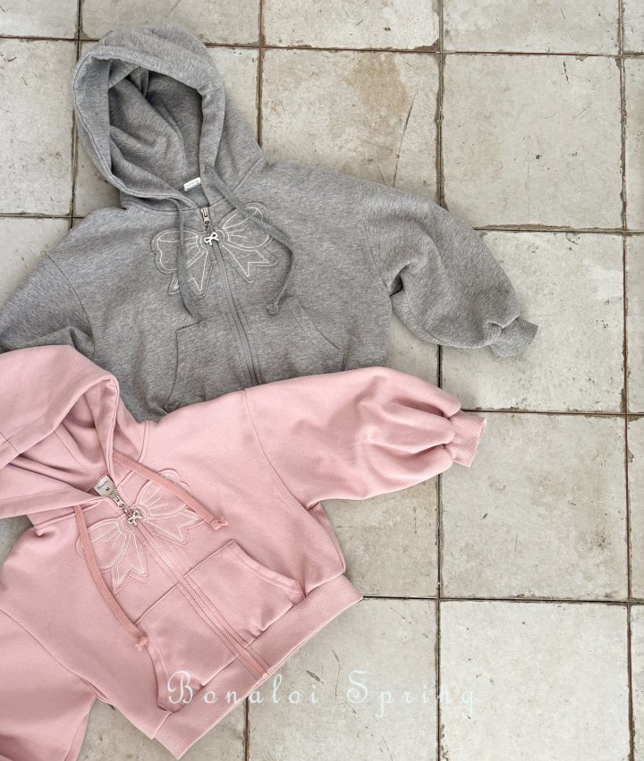 Bonaloi - Korean Children Fashion - #childrensboutique - Big Ribbon Hooded Jumper - 3