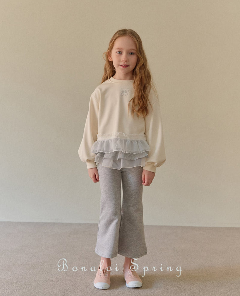 Bonaloi - Korean Children Fashion - #childrensboutique - Mini Mesh Frill Sweatshirts - 10