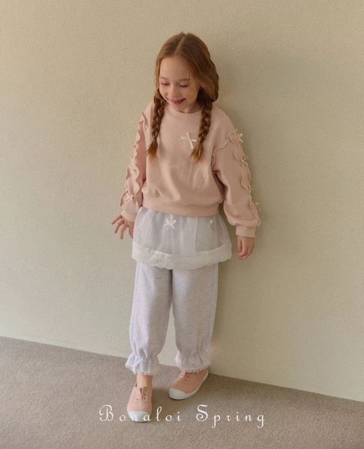 Bonaloi - Korean Children Fashion - #designkidswear - Soft Ribbon Sweatshirts - 6