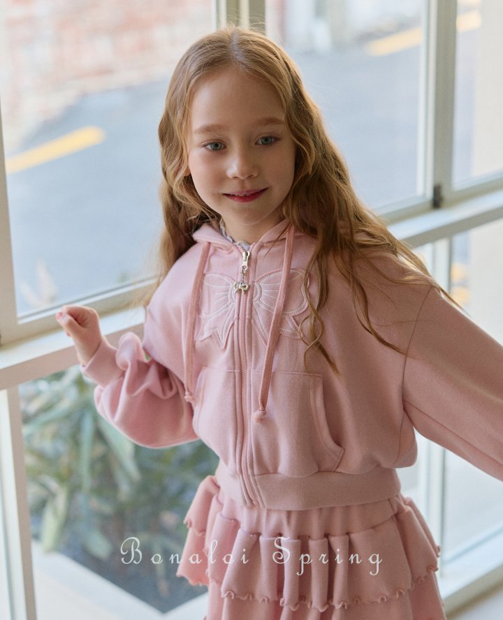 Bonaloi - Korean Children Fashion - #childrensboutique - Big Ribbon Hooded Jumper - 4
