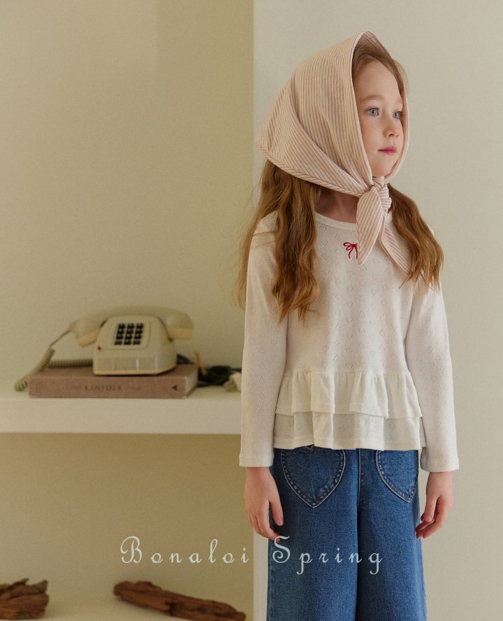 Bonaloi - Korean Children Fashion - #designkidswear - Lovely Fril Tee - 6
