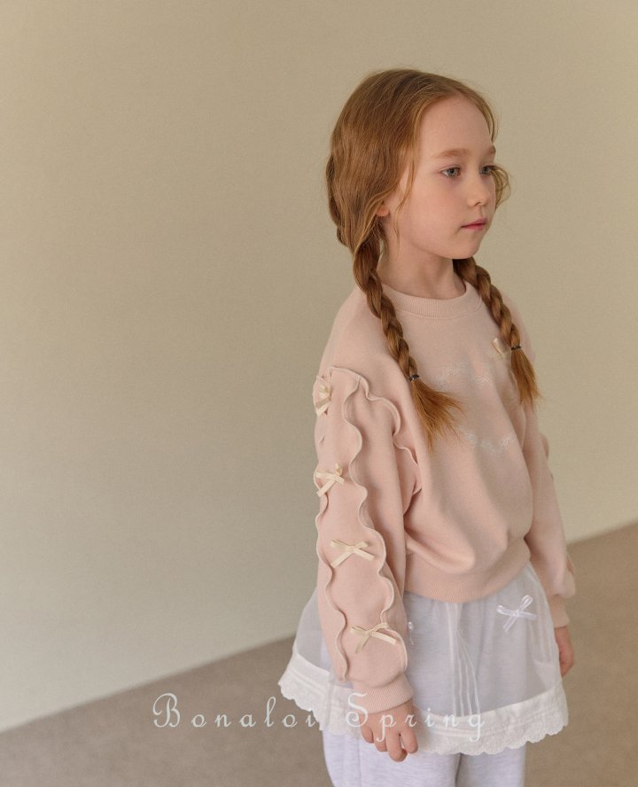 Bonaloi - Korean Children Fashion - #discoveringself - Soft Ribbon Sweatshirts - 7