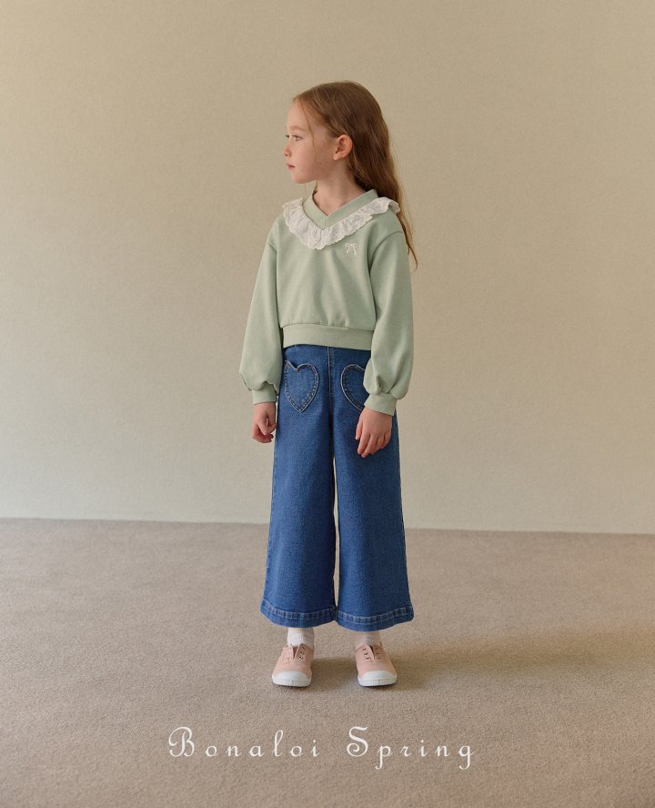 Bonaloi - Korean Children Fashion - #discoveringself - Ribbon Lace V Sweatshirts - 10