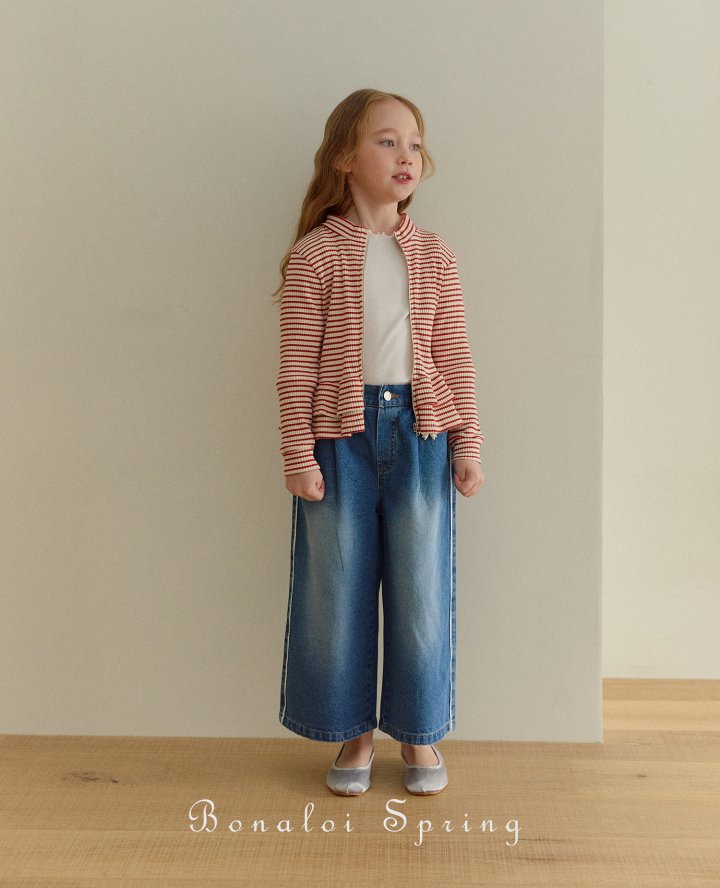 Bonaloi - Korean Children Fashion - #discoveringself - Stripe Rib Jumper - 6