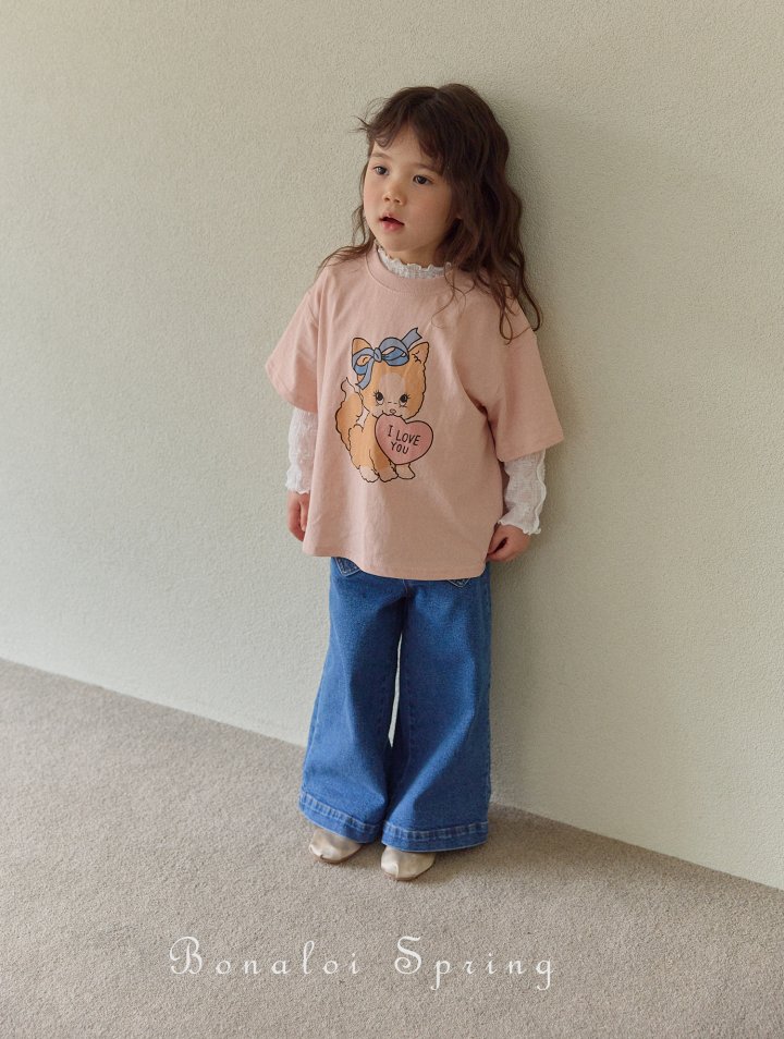 Bonaloi - Korean Children Fashion - #fashionkids - Cutie Meow Printed Tee - 11