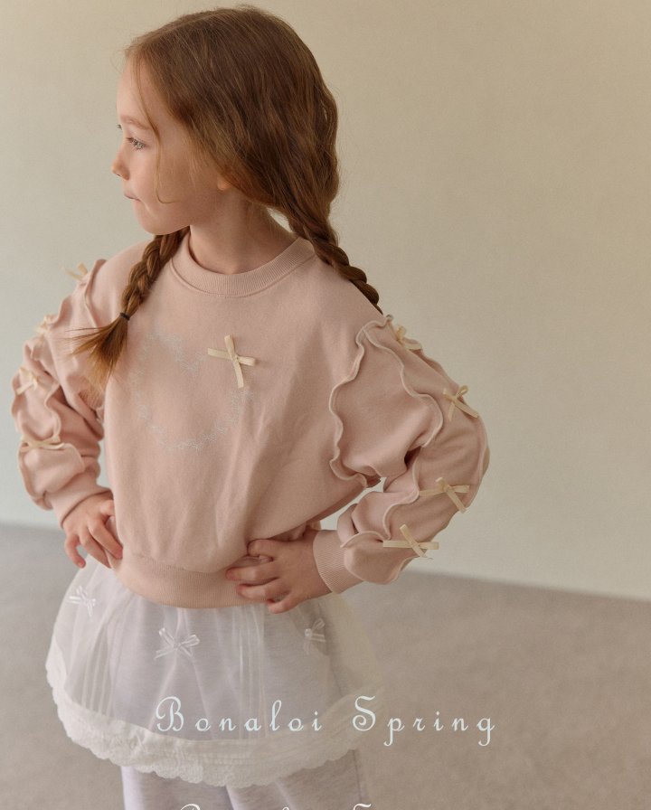Bonaloi - Korean Children Fashion - #fashionkids - Soft Ribbon Sweatshirts - 8