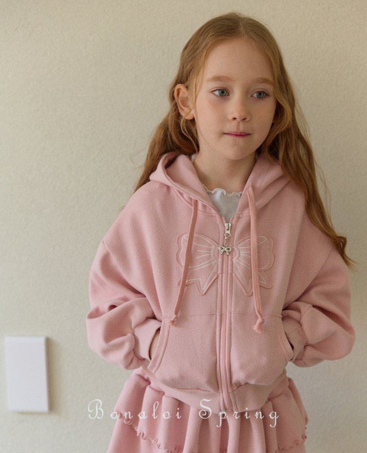 Bonaloi - Korean Children Fashion - #fashionkids - Big Ribbon Hooded Jumper - 6
