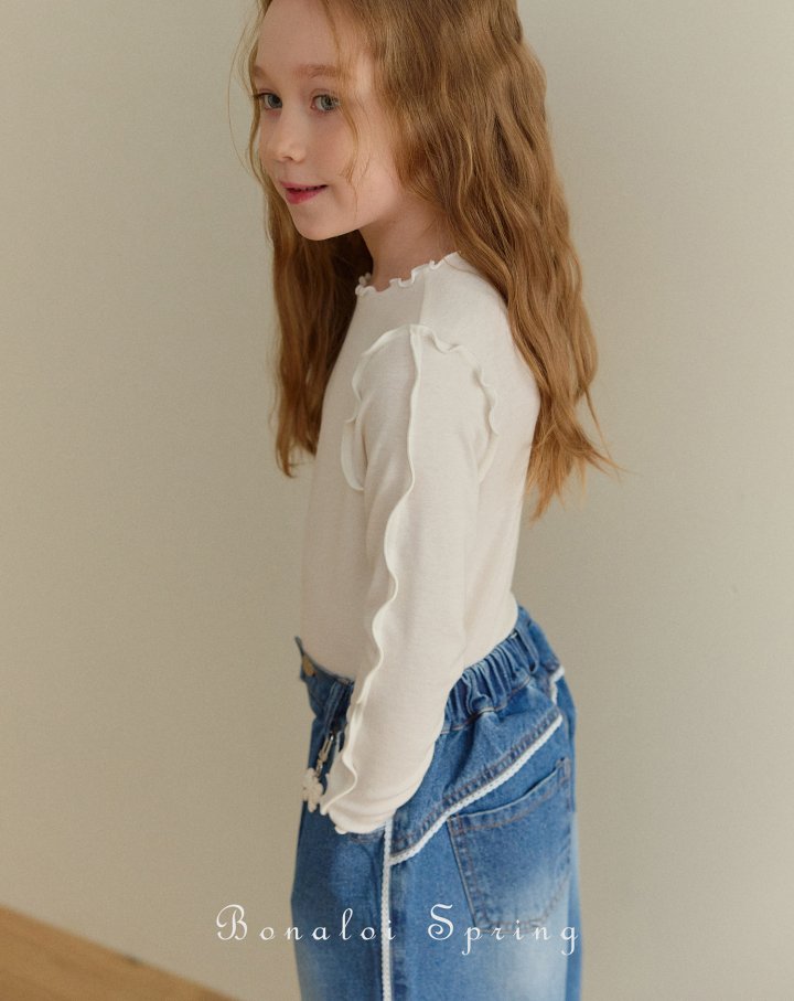 Bonaloi - Korean Children Fashion - #discoveringself - Bombom Floral Lace Interlock Tee - 4